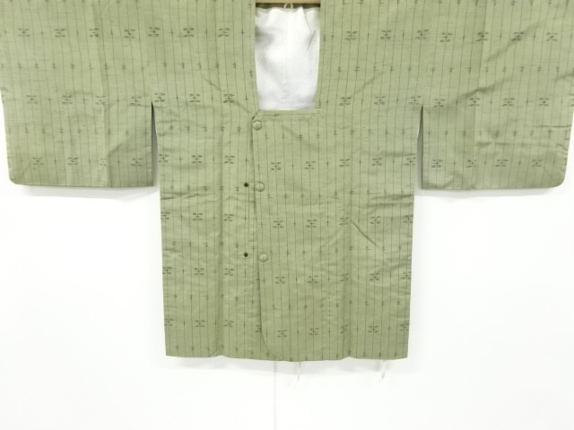 アンティーク　絣柄織り出し手織り紬道行コート